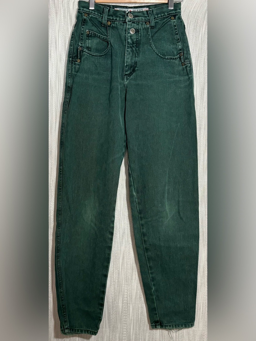 Vintage Zena green denim high-rise mom jeans